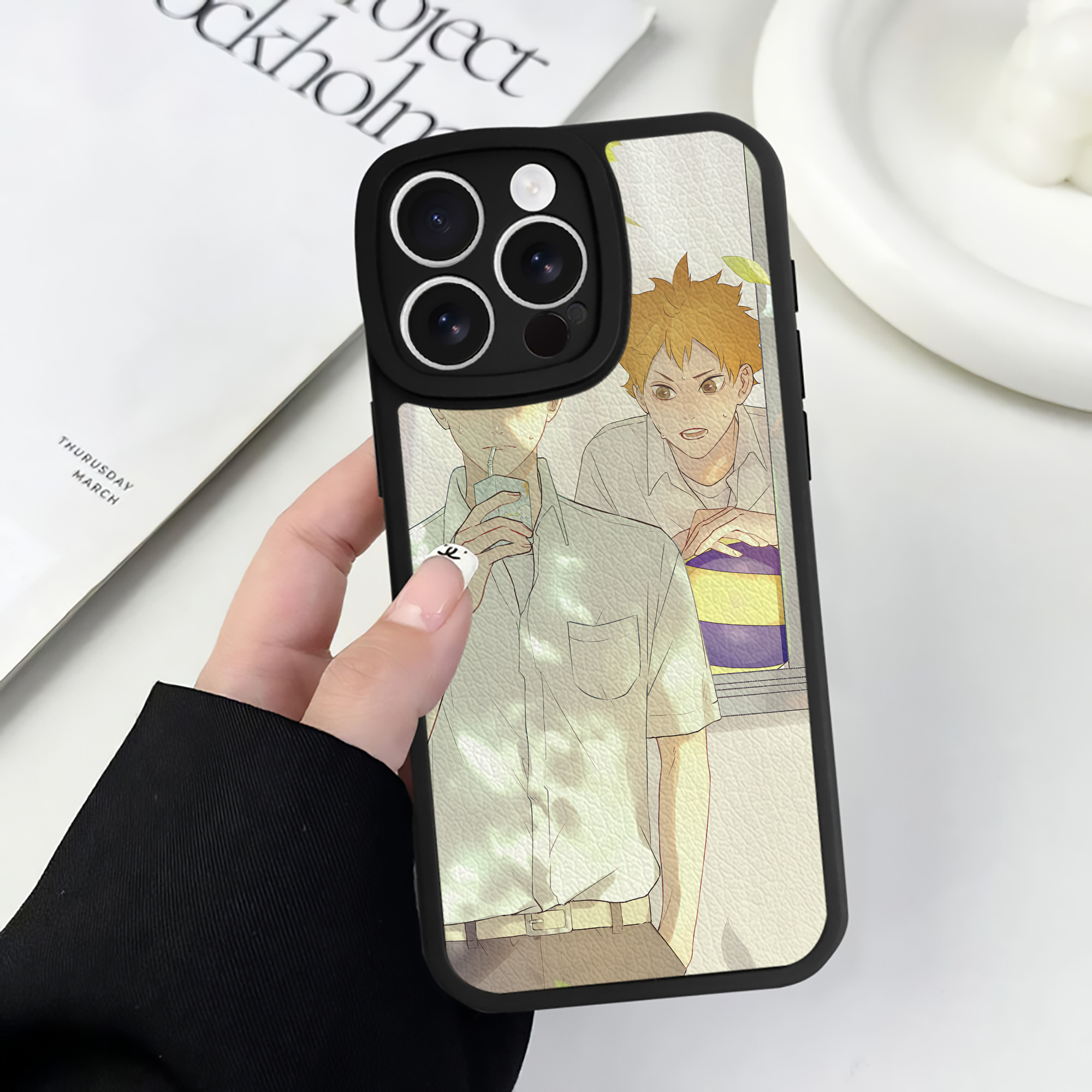 （画像用） ハイキュー!! Haikyu!! 【iPhone 16シリーズ対応】シリコンスマホケース（レザー調） 材質：シリコン